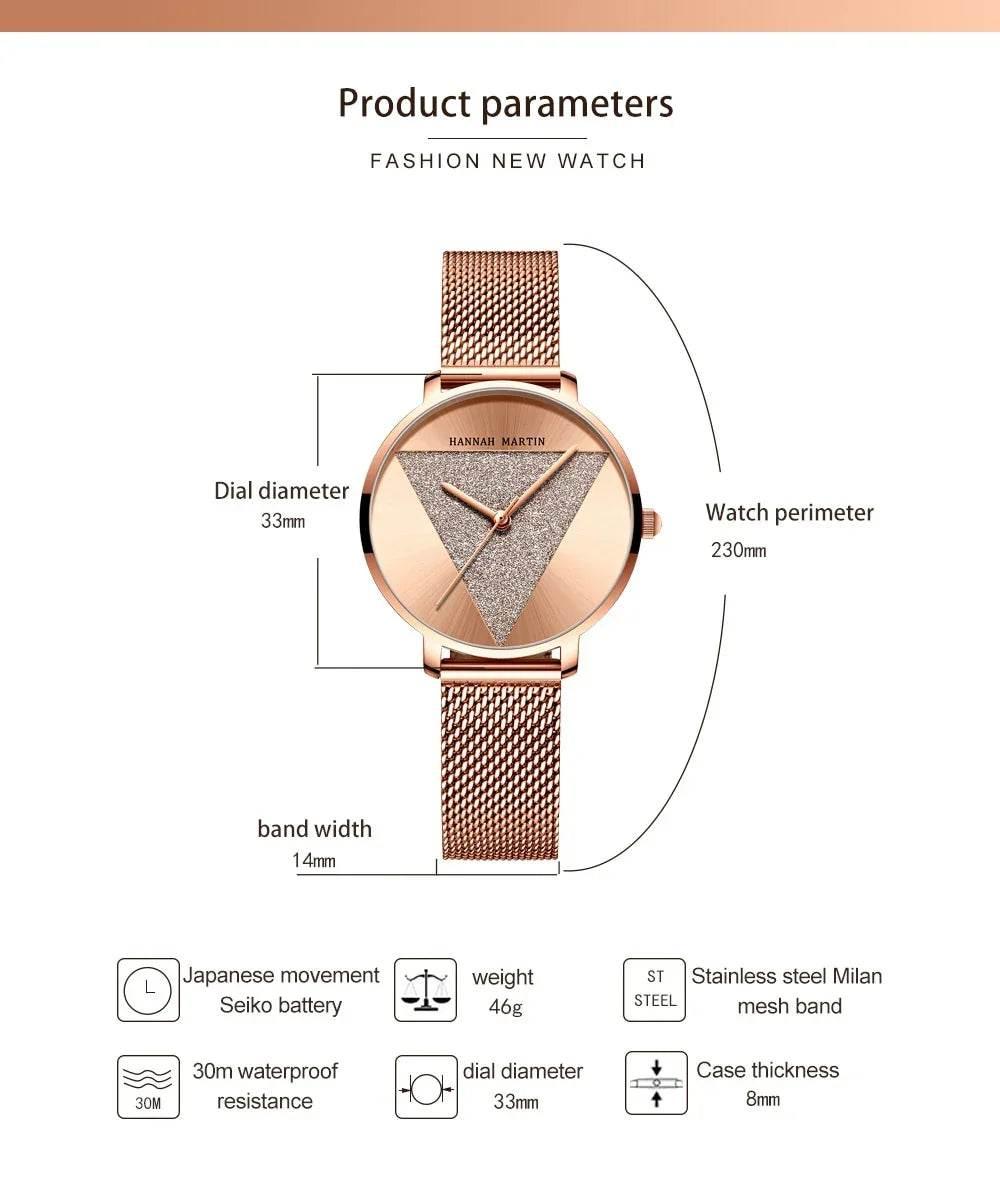 Lunara Mesh – Stainless Steel Quartz Watch - Jewellar