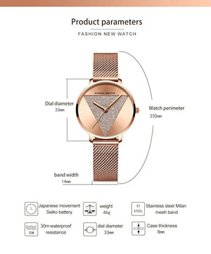 Lunara Mesh – Stainless Steel Quartz Watch - Jewellar