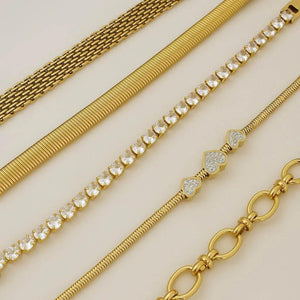 Lunaria Set – Gold Crystal Symbol Bracelet Stack - Jewellar
