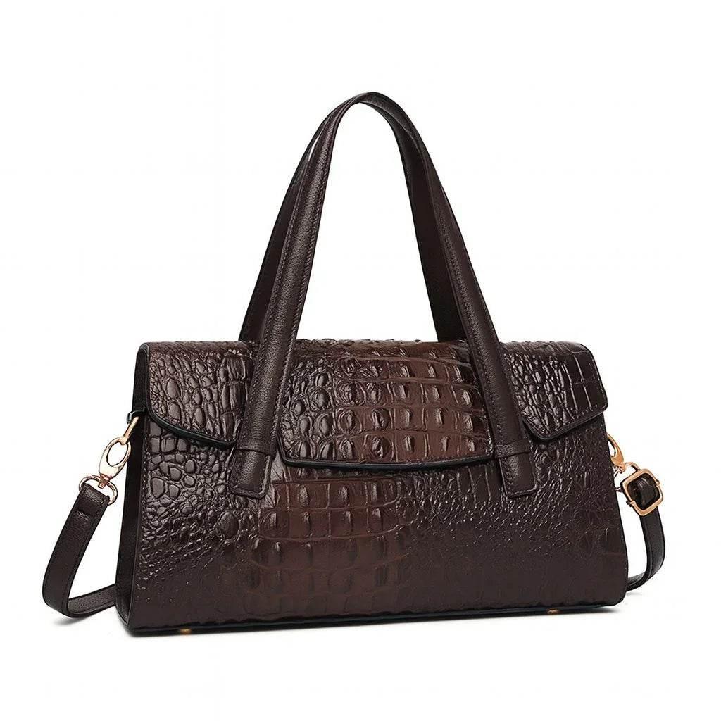 Lunaria – Soft Leather Structured Shoulder Tote - Jewellar