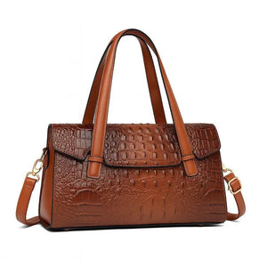 Lunaria – Soft Leather Structured Shoulder Tote - Jewellar