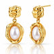 Maelle Textured Freshwater Pearl Drop Earrings - 18K Gold-Plated 925 Sterling Silver