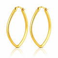 Pair of gold hoop earrings on a white background