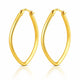 Pair of gold hoop earrings on a white background