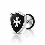 Men's Crusader Shield Earring