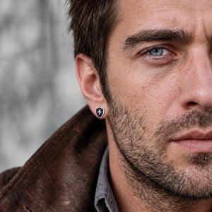 Men's Crusader Shield Earring