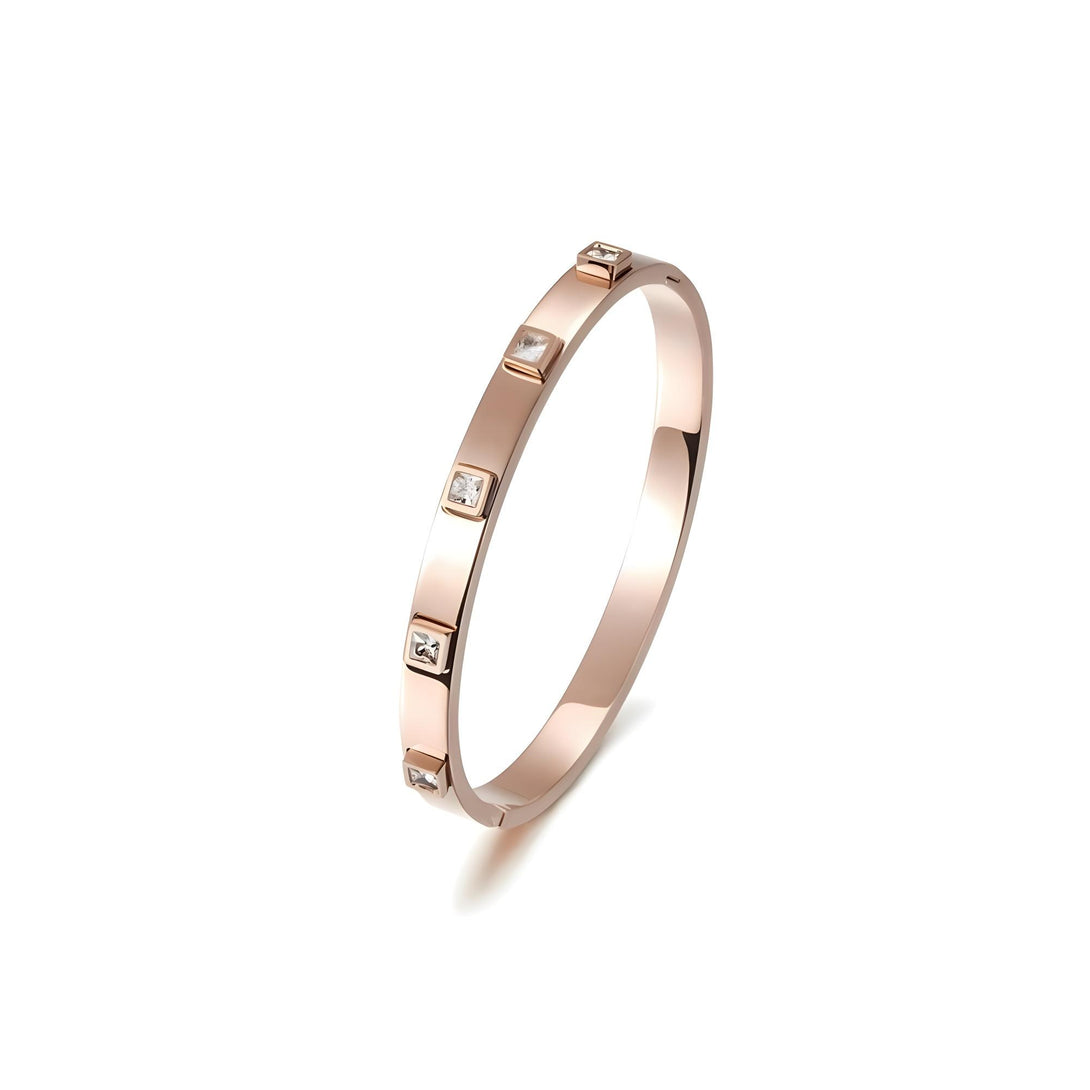 Metal Stone Hinged Bangle
