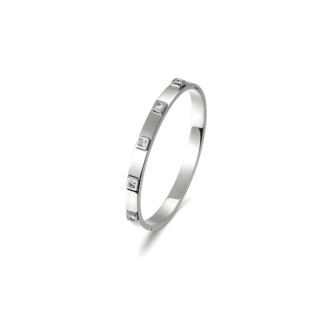 Metal Stone Hinged Bangle