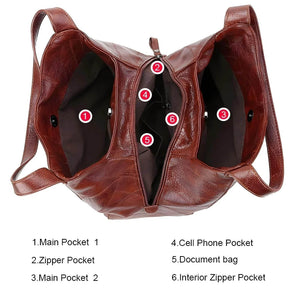 Mila Vintage – Soft PU Shoulder Tote Bag - Jewellar