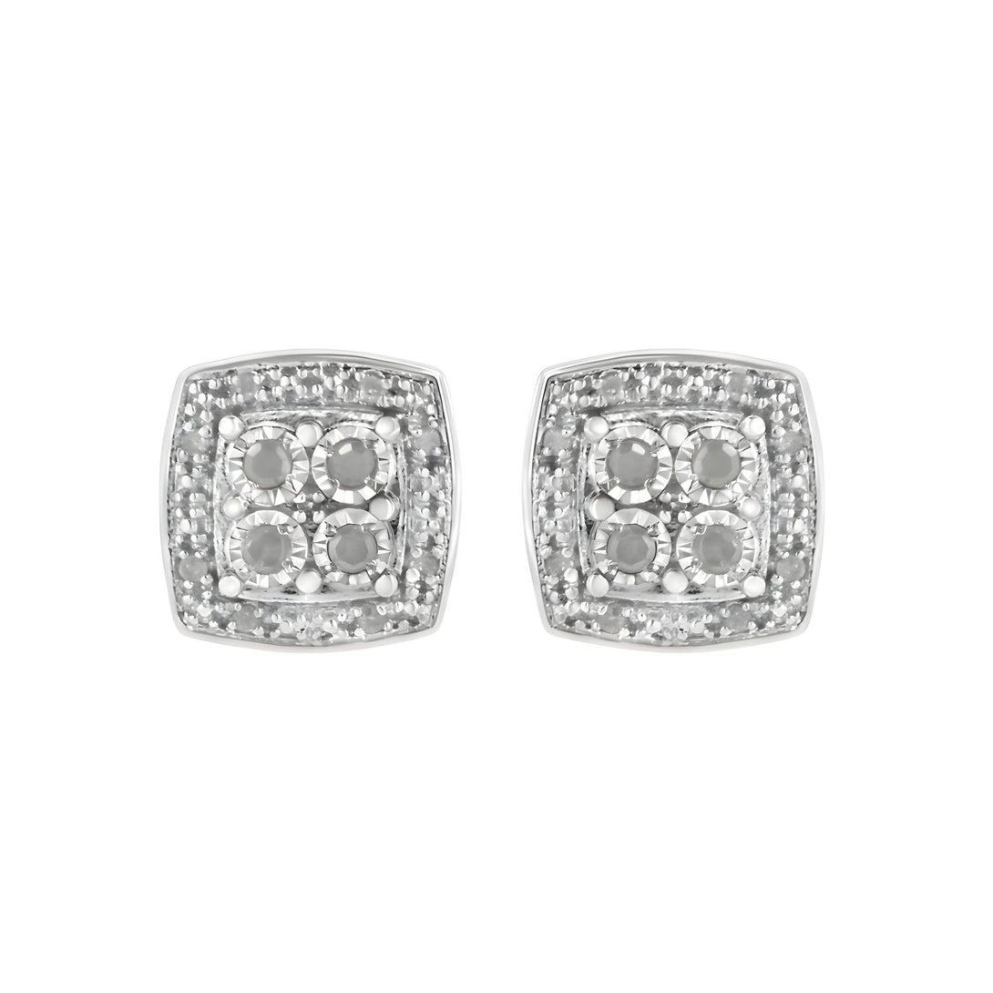 Milgrain Diamond Halo Studs