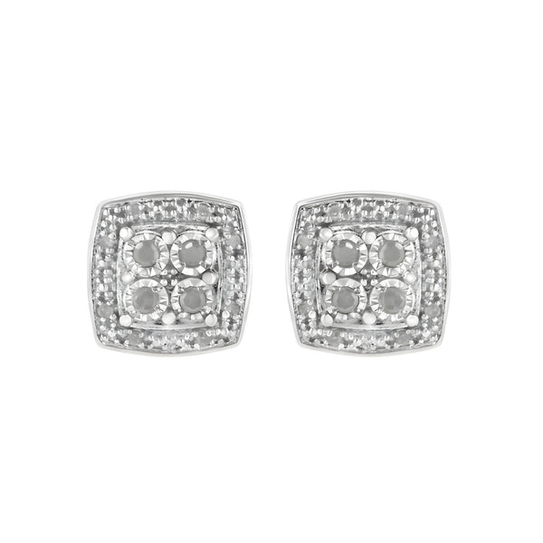 Milgrain Diamond Halo Studs