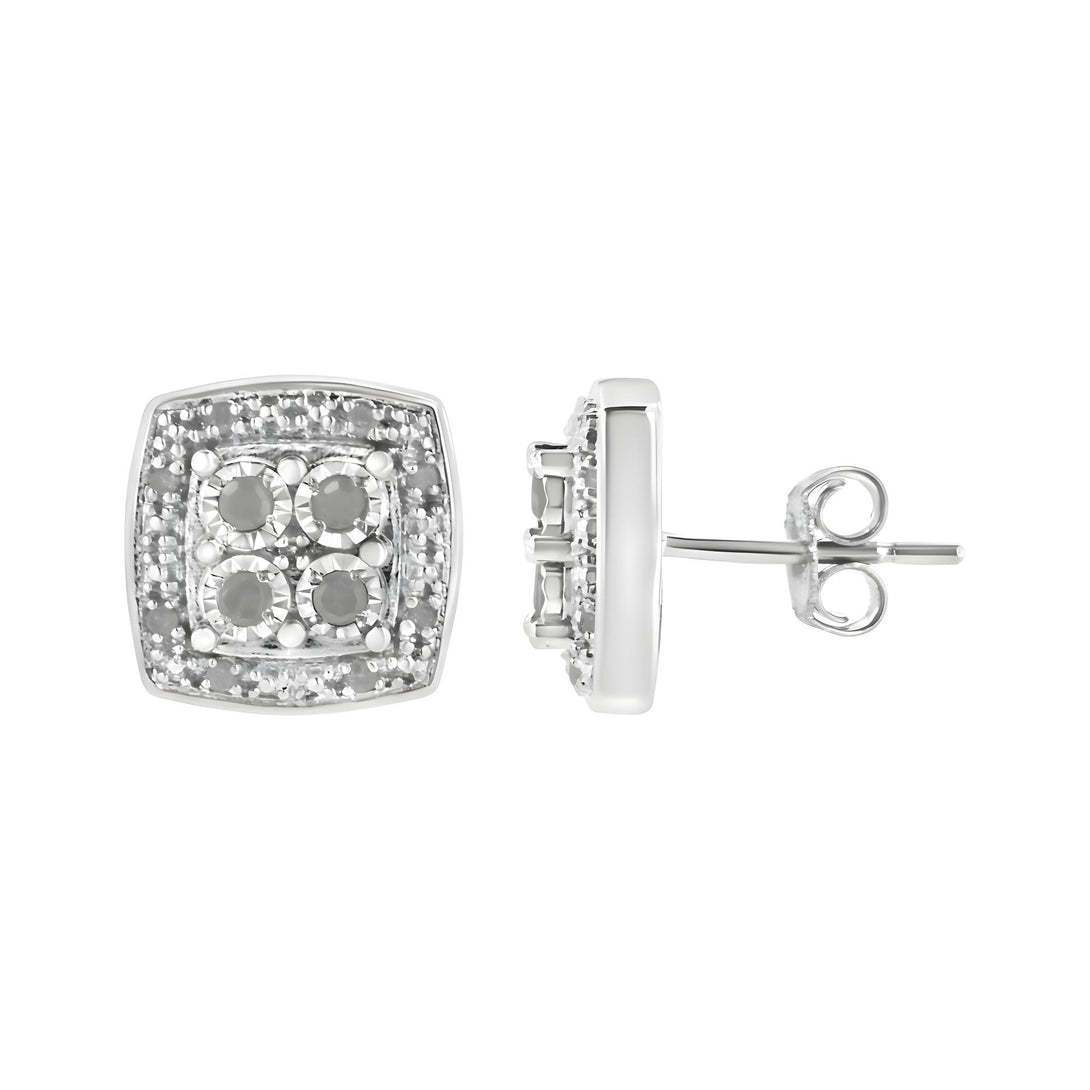 Milgrain Diamond Halo Studs