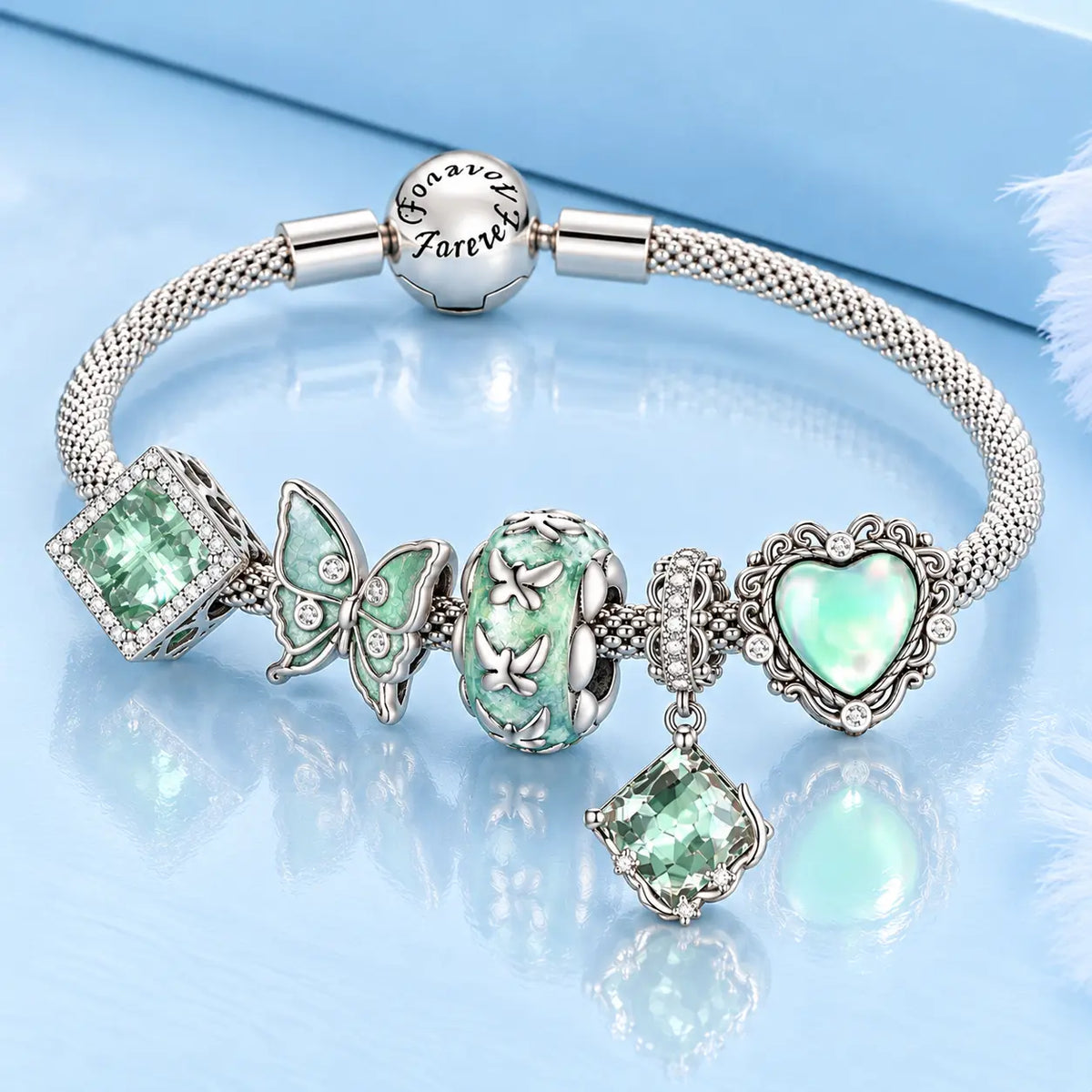 Mint Garden Charms for Pandora Bracelets - 925 Sterling Silver