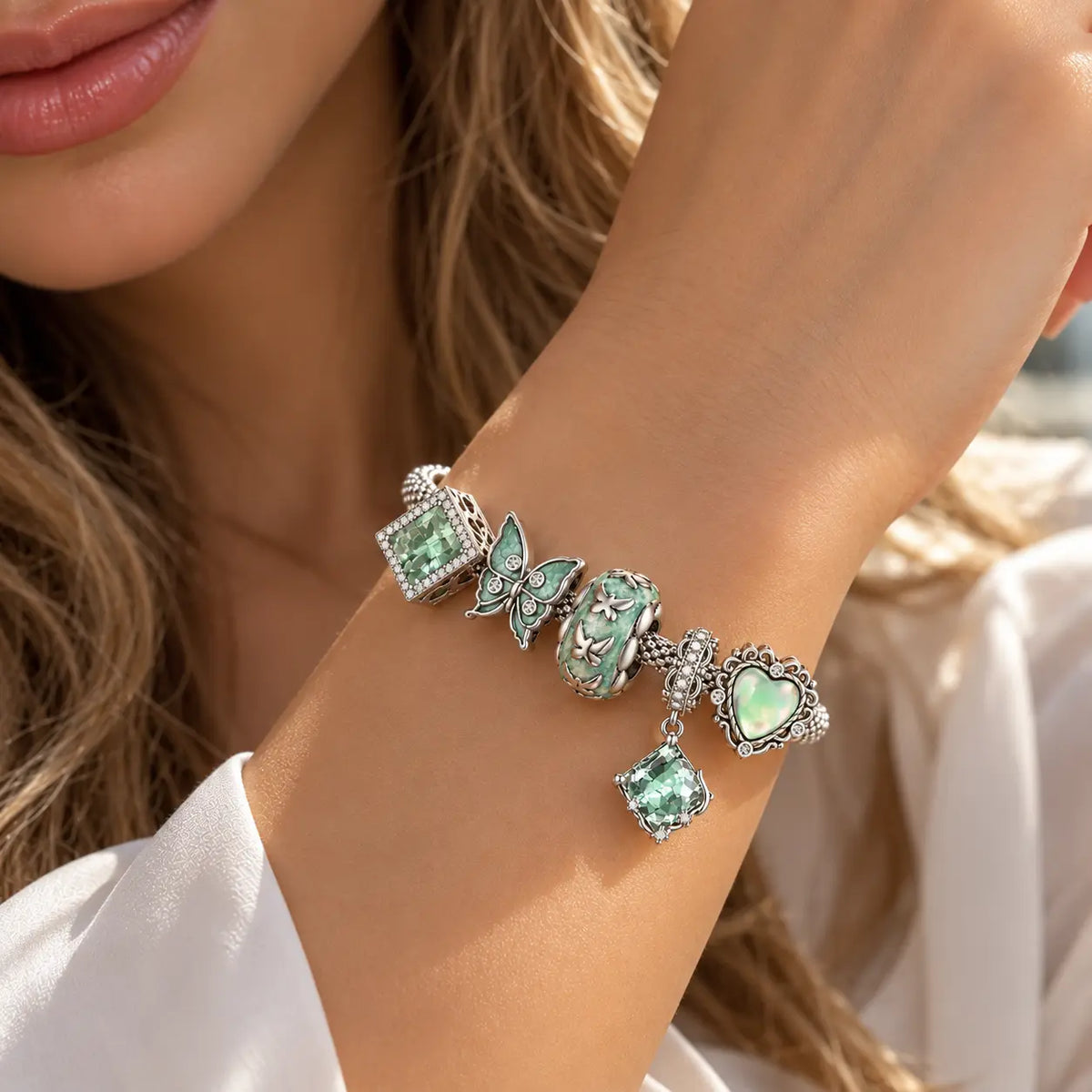 Mint Garden Charms for Pandora Bracelets - 925 Sterling Silver