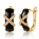 Nerina Black Ceramic X Zircon Earrings - 18K Gold Plated