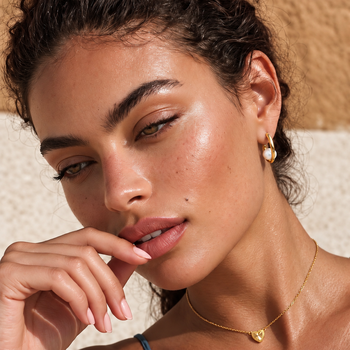 Norelle Simulated Pearl Half Hoops - 18K Gold-Plated 925 Sterling Silver  Jewellar