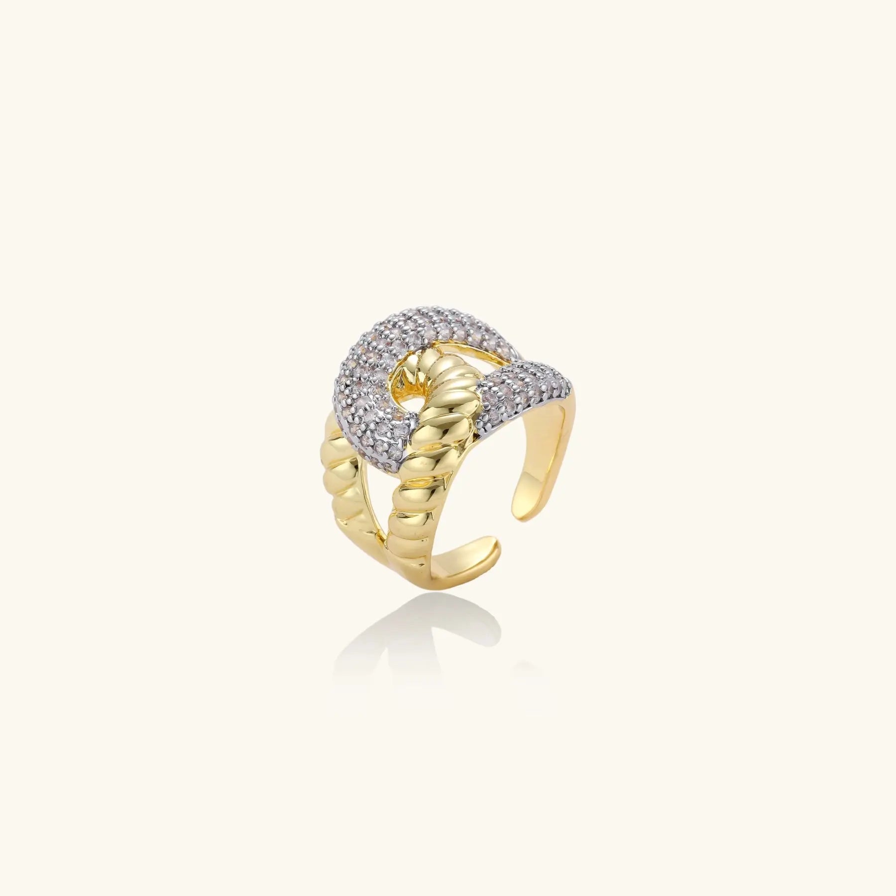 Nova Chain Ring – 18K Gold Plated Chunky Design Jewellar