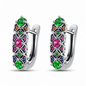 Nova Hue – 925 Sterling Silver Colorful Zircon Earrings - Jewellar