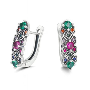 Nova Hue – 925 Sterling Silver Colorful Zircon Earrings - Jewellar