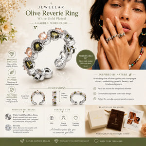 Olive Reverie Ring - White Gold Plated