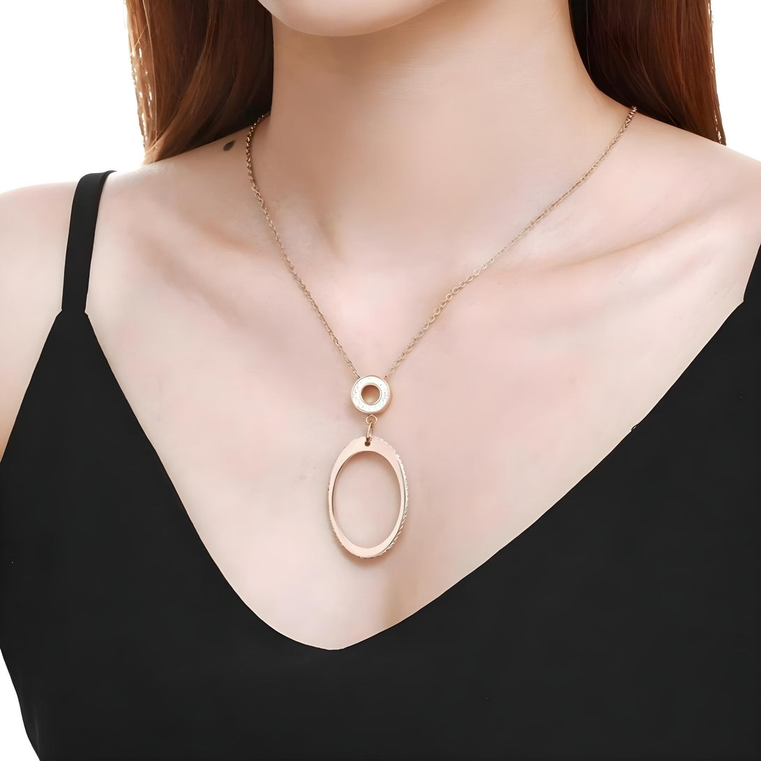 Open Oval CZ Necklace