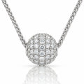 Orlisse Pave Moissanite Ball Necklace - 925 Sterling Silver