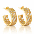 Pavé Arc Hoop Earrings - Gold or Silver Tone