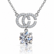 Cerelle Double C Moissanite Drop Necklace - 925 Sterling Silver  Jewellar