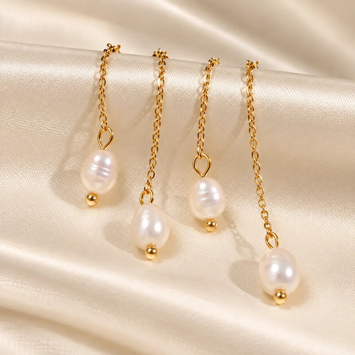 Pearl Cascade Tassel Earrings - 18K Gold PVD Plated