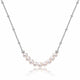 Pearl Crescent Satellite Necklace - Rhodium-Plated 925 Sterling Silver