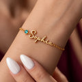Personalized Cursive Name & Birthstone Bracelet  Jewellar