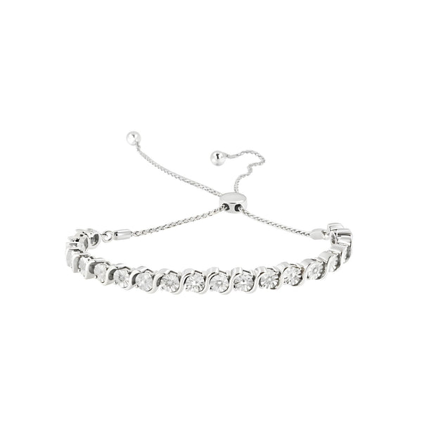 Radiant Wave Diamond Bolo Bracelet