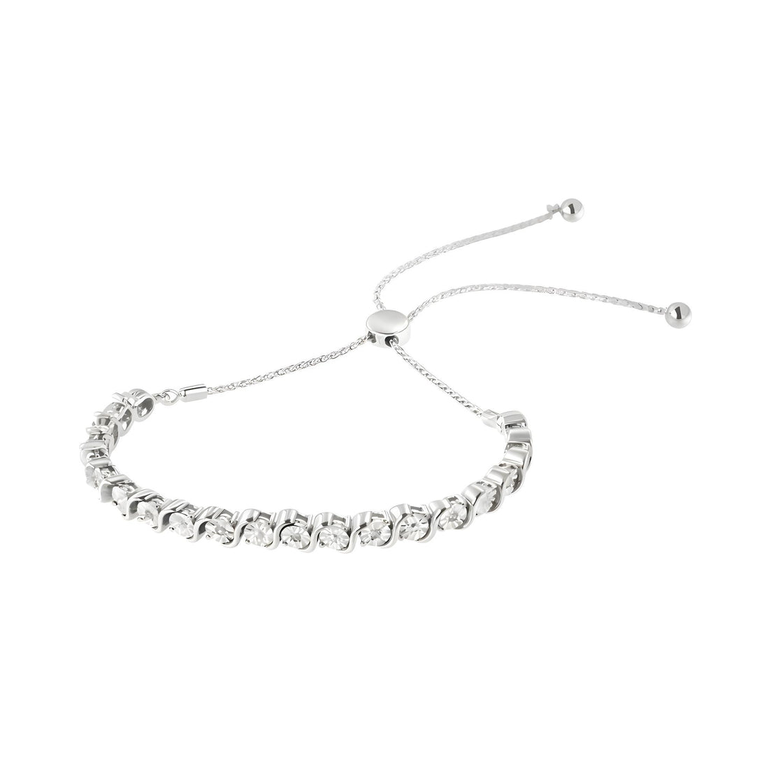 Radiant Wave Diamond Bolo Bracelet