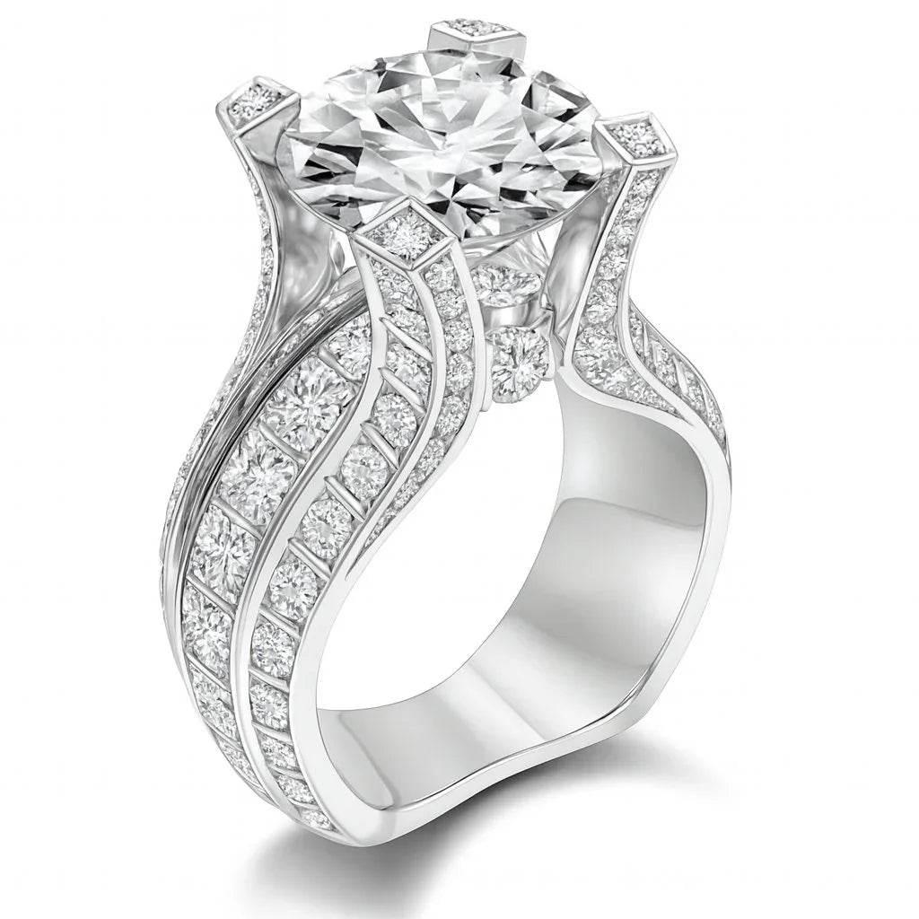 Rosette Spark – Oval Zircon Rose Gold Engagement Ring - Jewellar