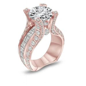 Rosette Spark – Oval Zircon Rose Gold Engagement Ring - Jewellar