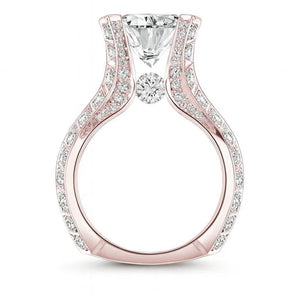 Rosette Spark – Oval Zircon Rose Gold Engagement Ring - Jewellar