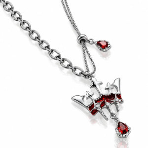 Royal Scarlet Crown Jewelry Set - Silver Tone