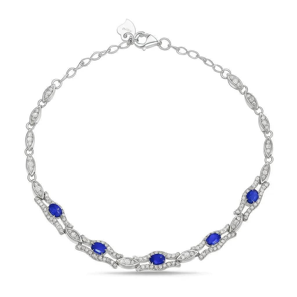 Saphira Line – 925 Silver Sapphire Bracelet - Jewellar