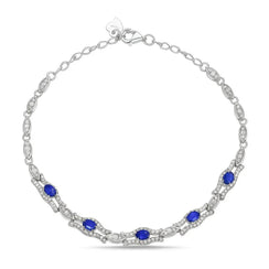 Saphira Line – 925 Silver Sapphire Bracelet - Jewellar