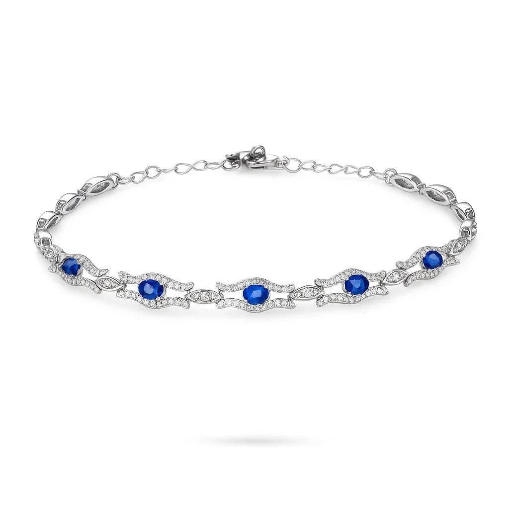 Saphira Line – 925 Silver Sapphire Bracelet - Jewellar