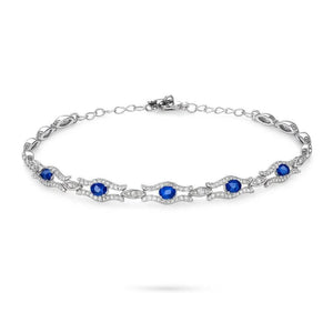 Saphira Line – 925 Silver Sapphire Bracelet - Jewellar