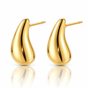 Sculpted Teardrop Stud Earrings - 18K Gold-Plated 925 Sterling Silver