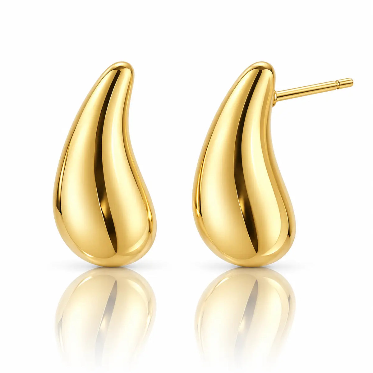 Sculpted Teardrop Stud Earrings - 18K Gold-Plated 925 Sterling Silver