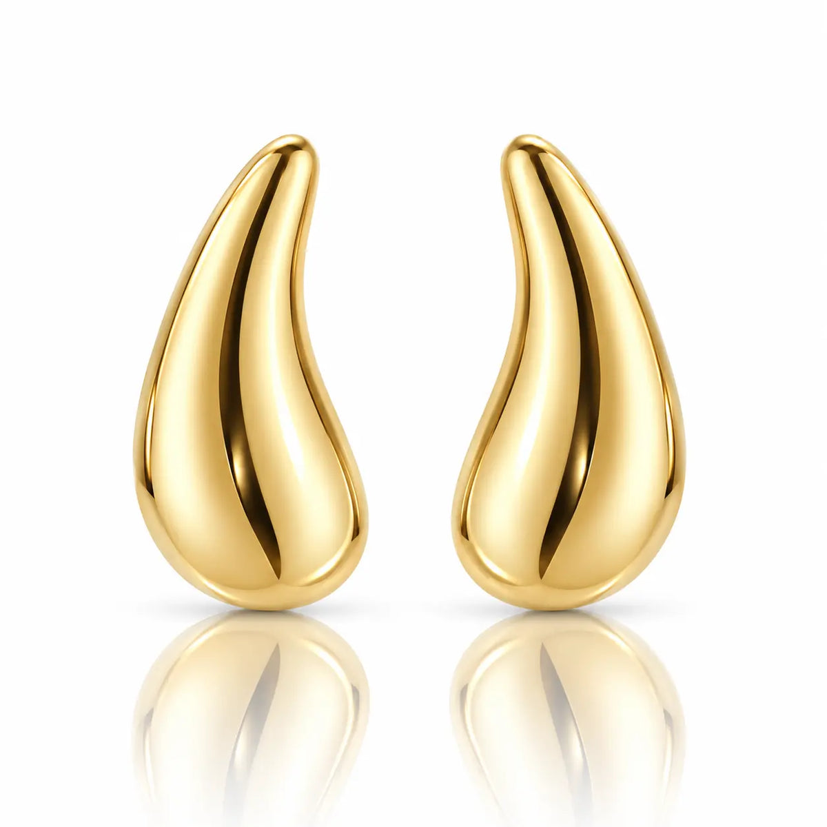 Sculpted Teardrop Stud Earrings - 18K Gold-Plated 925 Sterling Silver