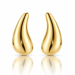 Sculpted Teardrop Stud Earrings - 18K Gold-Plated 925 Sterling Silver