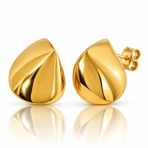 Sculptural Convex Earrings - 18K Gold PVD Plated
