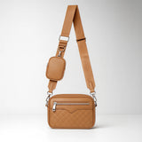 Rhombus PU leather crossbody messenger bag with zipper closure – Serenya Crossbody by Jewellar