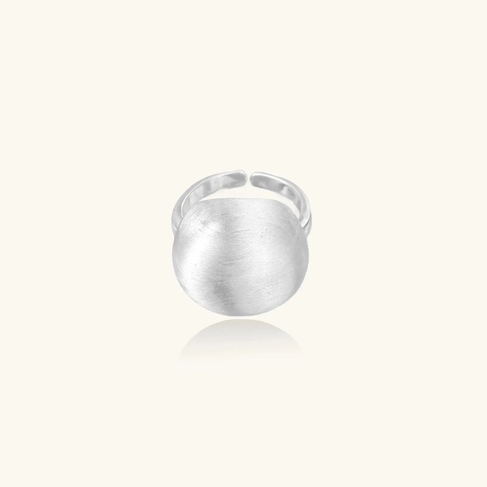 Silver ring on a white background