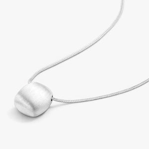925 sterling silver disc pendant necklace with a smooth matte finish on a sleek chain