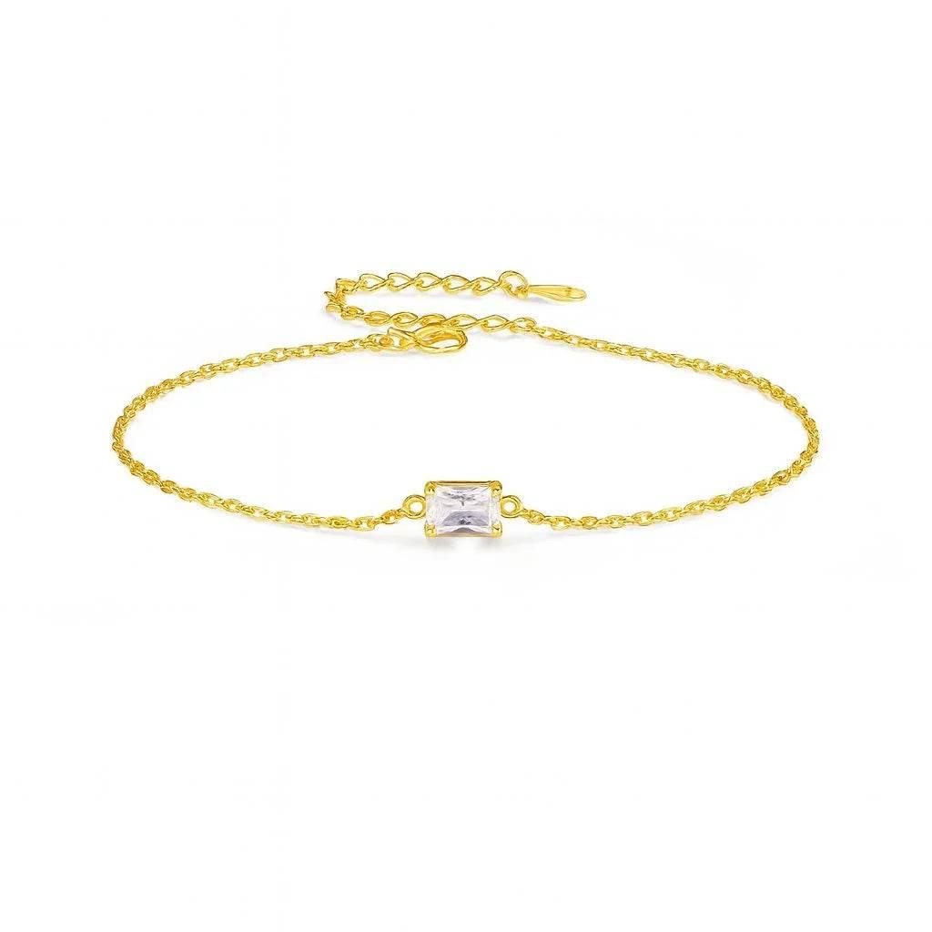 Celeste Cross – 14K Gold-Plated 925 Silver Zircon Bracelet - Jewellar